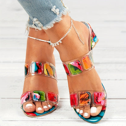 Sommarfärgad sandal med strass - Vera