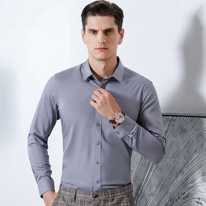 Skrynkelfri bambufiber Slim Fit skjorta för män - John