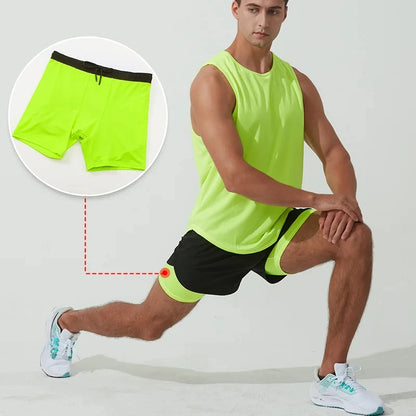 Sportshorts med dubbla lager för träning - Patrick