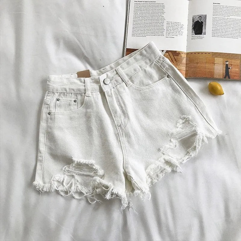 Denimshorts med hög midja - Linnea