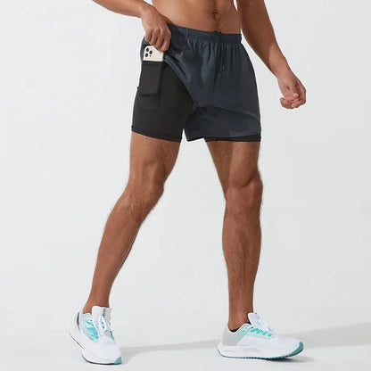 Sportshorts med dubbla lager för träning - Patrick
