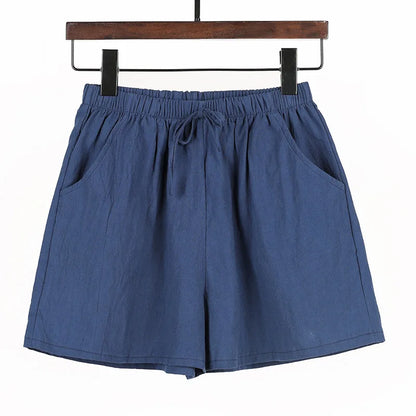 Kvinnors Linnedshorts med Dragsko och Vida Ben - Carina
