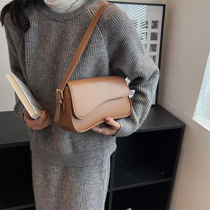 Vintage Crossbody-väska i läder - Levina