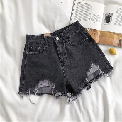 Denimshorts med hög midja - Linnea
