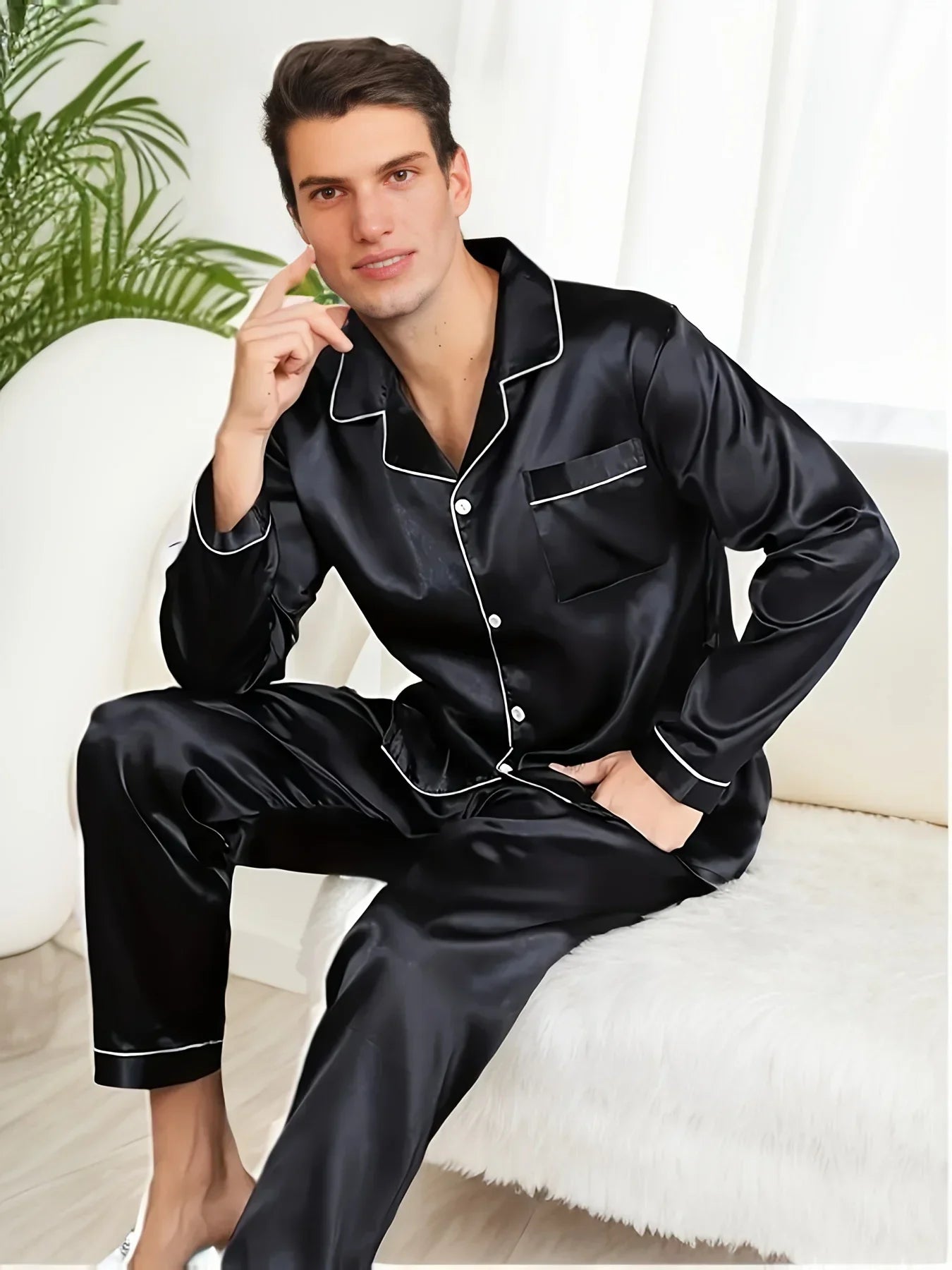 Pyjamasset för män av siden och satin - Fridolf