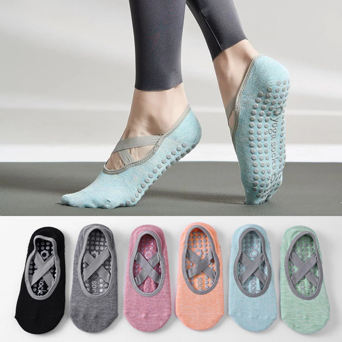 Pilates yoga strumpor 3-pack - Susanna
