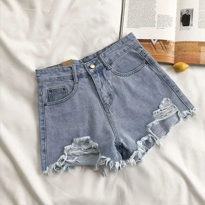 Denimshorts med hög midja - Linnea