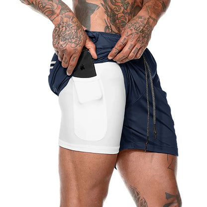 Sportkläder dubbeldäckade löparshorts - Kevin