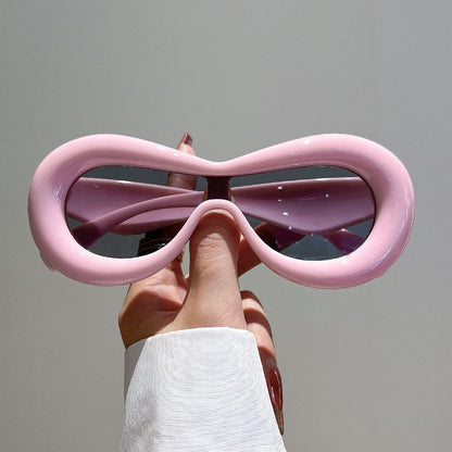 Futuristiska ovala solglasögon med slimmad design -  Marion