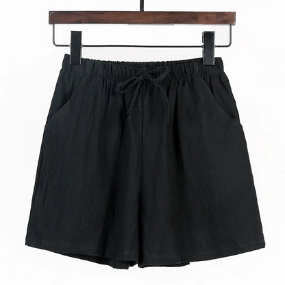 Kvinnors Linnedshorts med Dragsko och Vida Ben - Carina