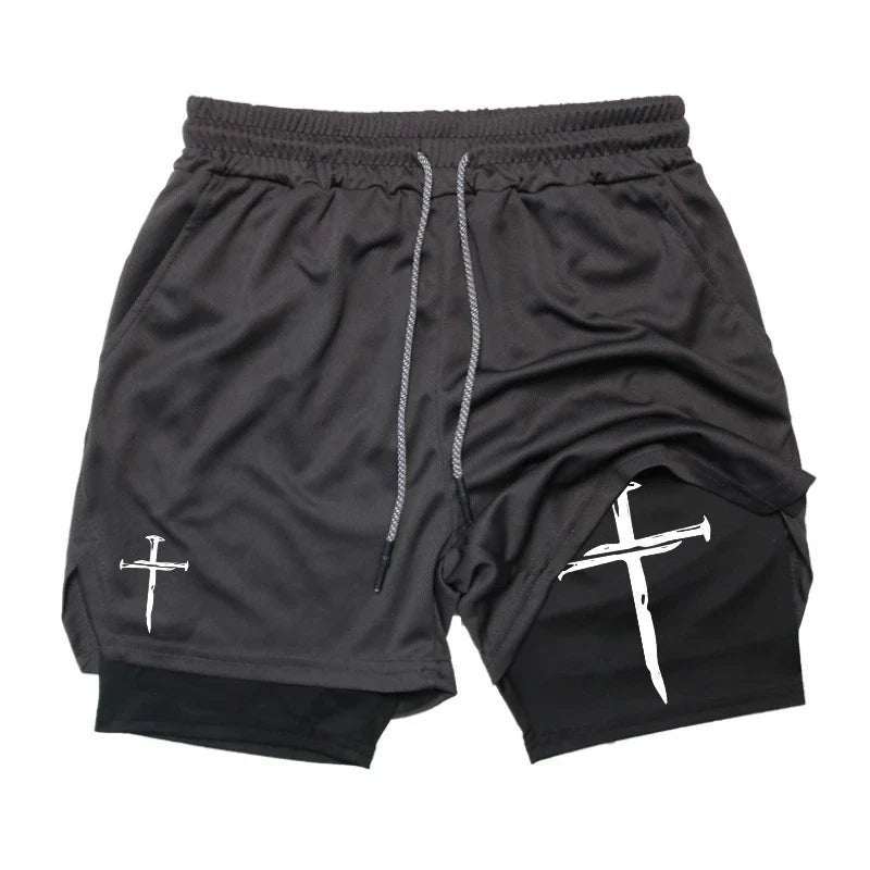 Active Wear-shorts med korstryck - Pierre