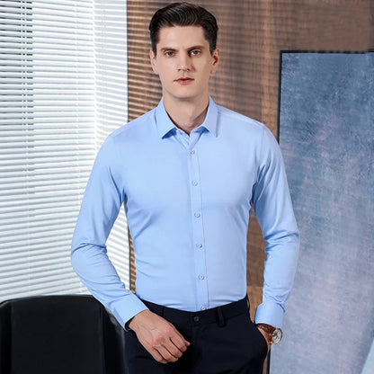Skrynkelfri bambufiber Slim Fit skjorta för män - John