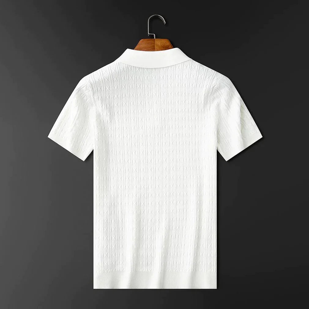 Waffle Jacquard Stickad Skjorta - Max