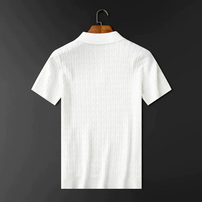 Waffle Jacquard Stickad Skjorta - Max
