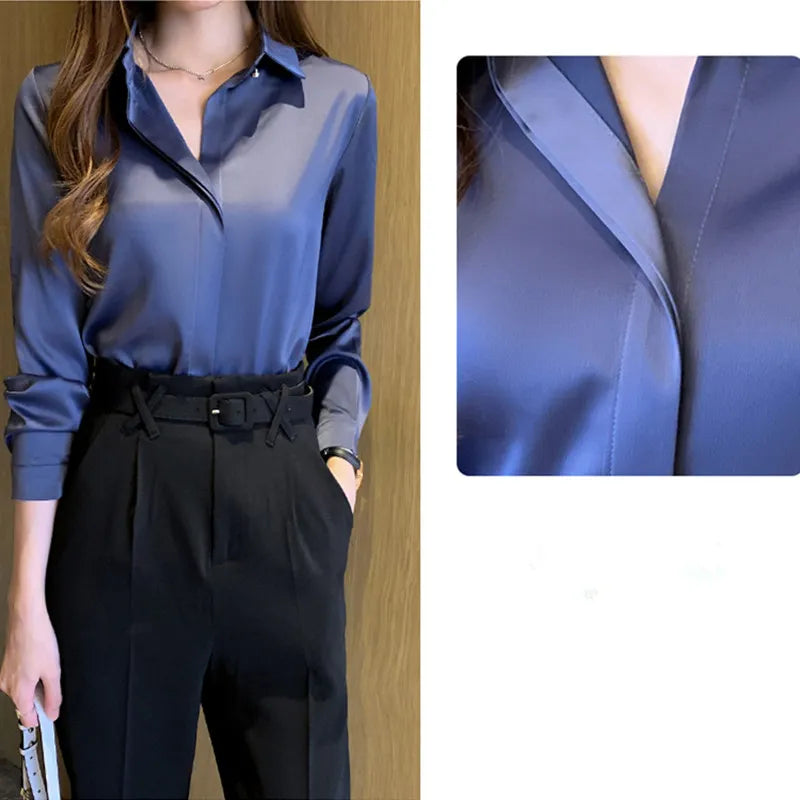 Snygg, elegant satinblus - Anna