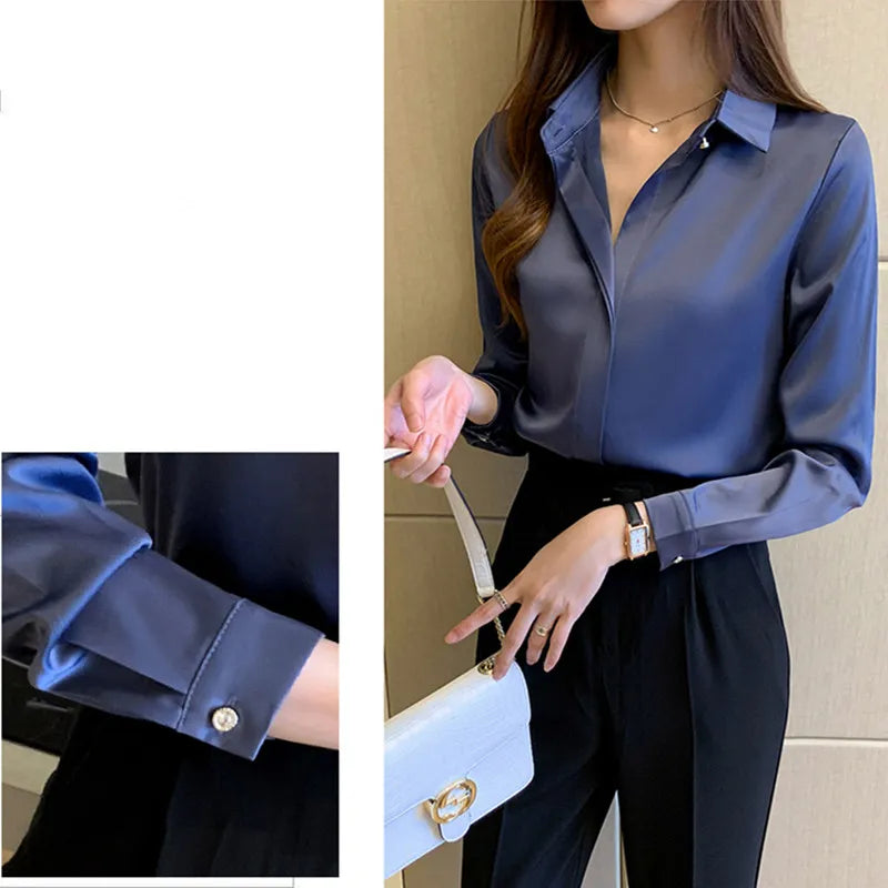 Snygg, elegant satinblus - Anna
