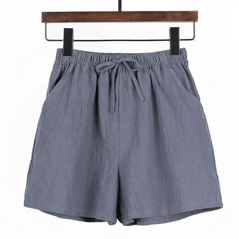 Kvinnors Linnedshorts med Dragsko och Vida Ben - Carina