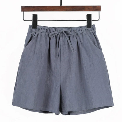 Kvinnors Linnedshorts med Dragsko och Vida Ben - Carina