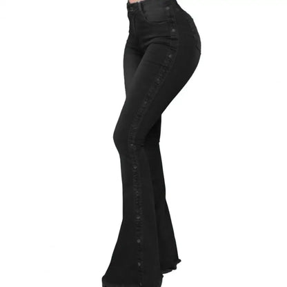Flare denim jeans med vida ben för kvinnor - Lenaya