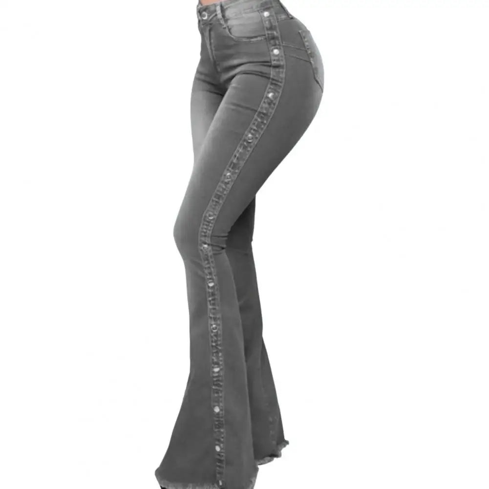 Flare denim jeans med vida ben för kvinnor - Lenaya