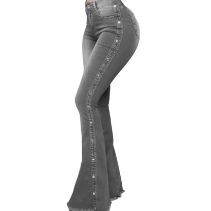 Flare denim jeans med vida ben för kvinnor - Lenaya