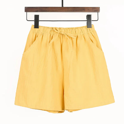 Kvinnors Linnedshorts med Dragsko och Vida Ben - Carina