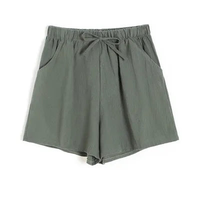 Kvinnors Linnedshorts med Dragsko och Vida Ben - Carina