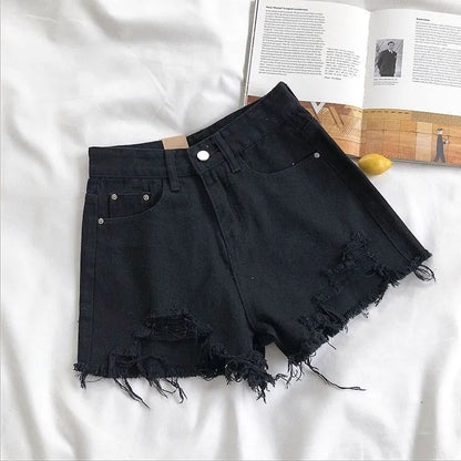 Denimshorts med hög midja - Linnea