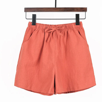 Kvinnors Linnedshorts med Dragsko och Vida Ben - Carina
