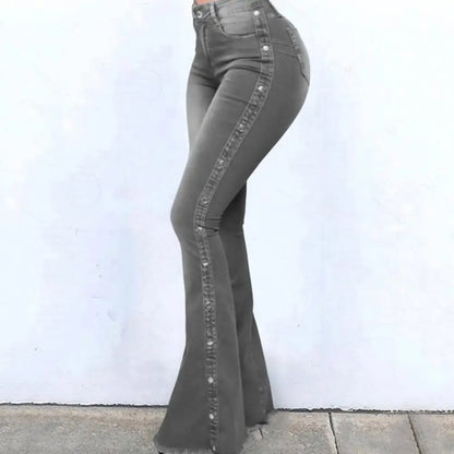 Flare denim jeans med vida ben för kvinnor - Lenaya