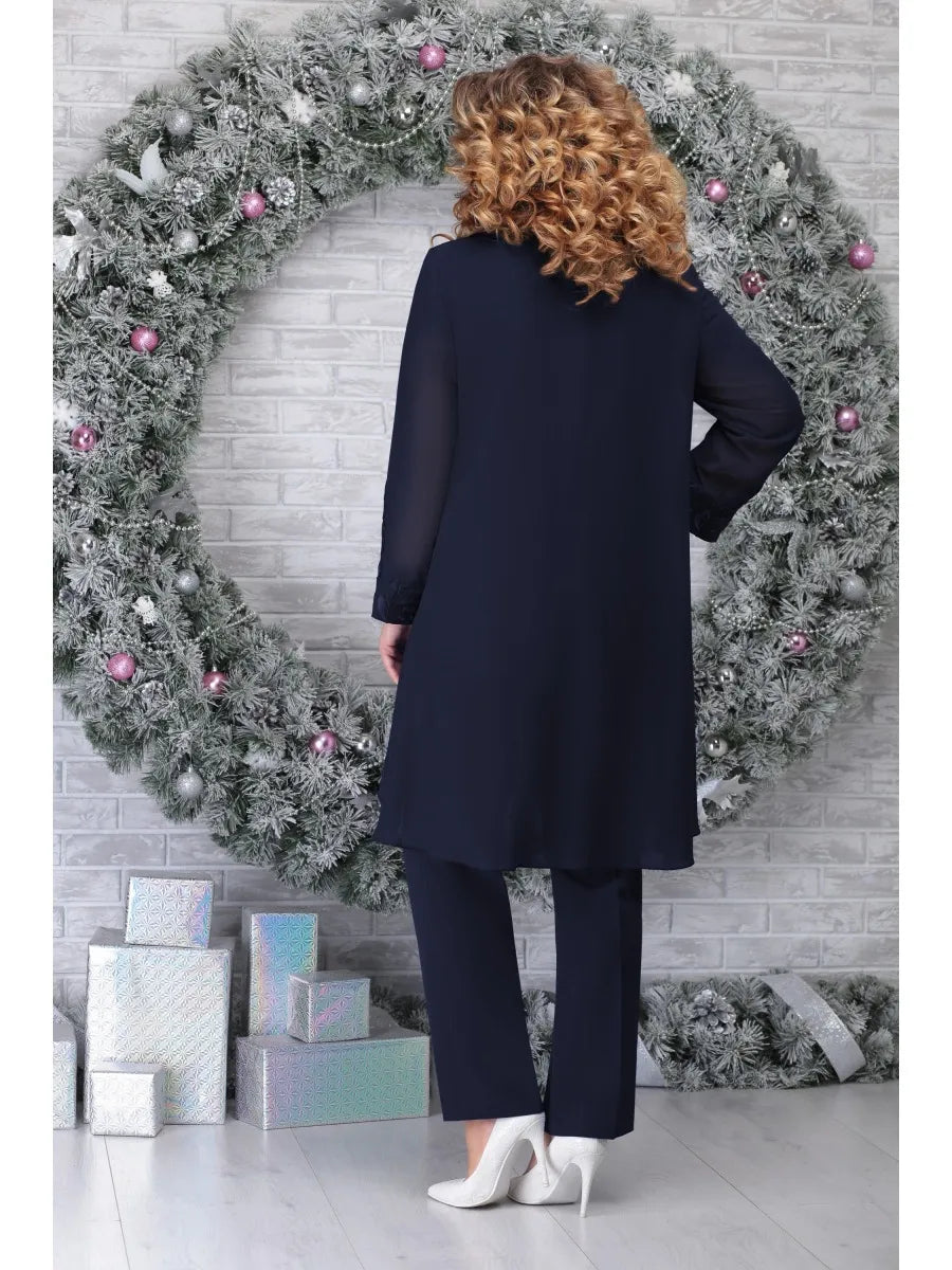 3-delad broderad kostym i plus size -  Berget