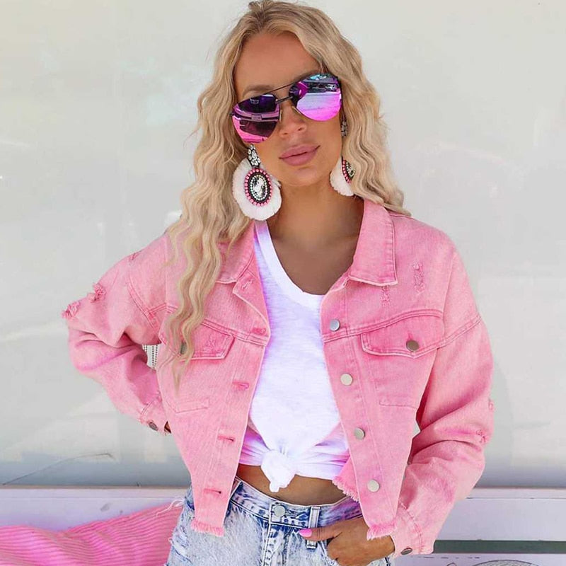 Jeansjacka med fransar - Tovah