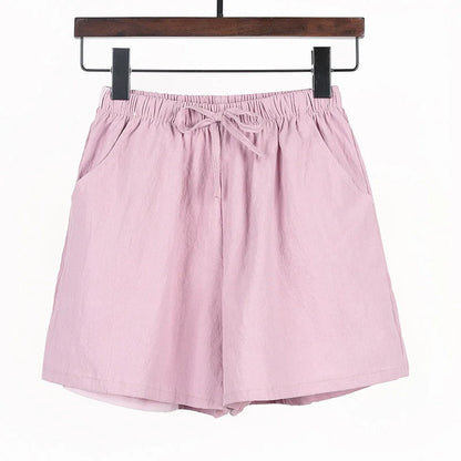 Kvinnors Linnedshorts med Dragsko och Vida Ben - Carina