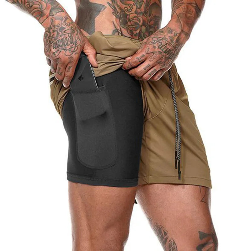 Sportkläder dubbeldäckade löparshorts - Kevin