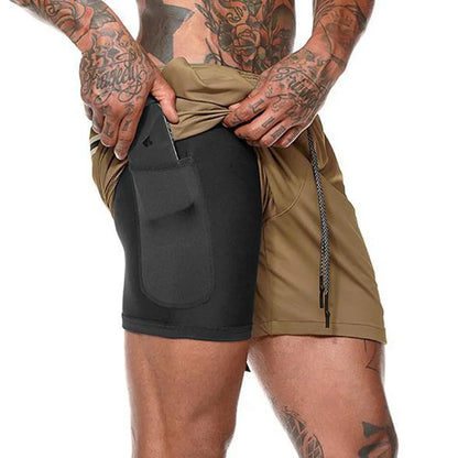 Sportkläder dubbeldäckade löparshorts - Kevin