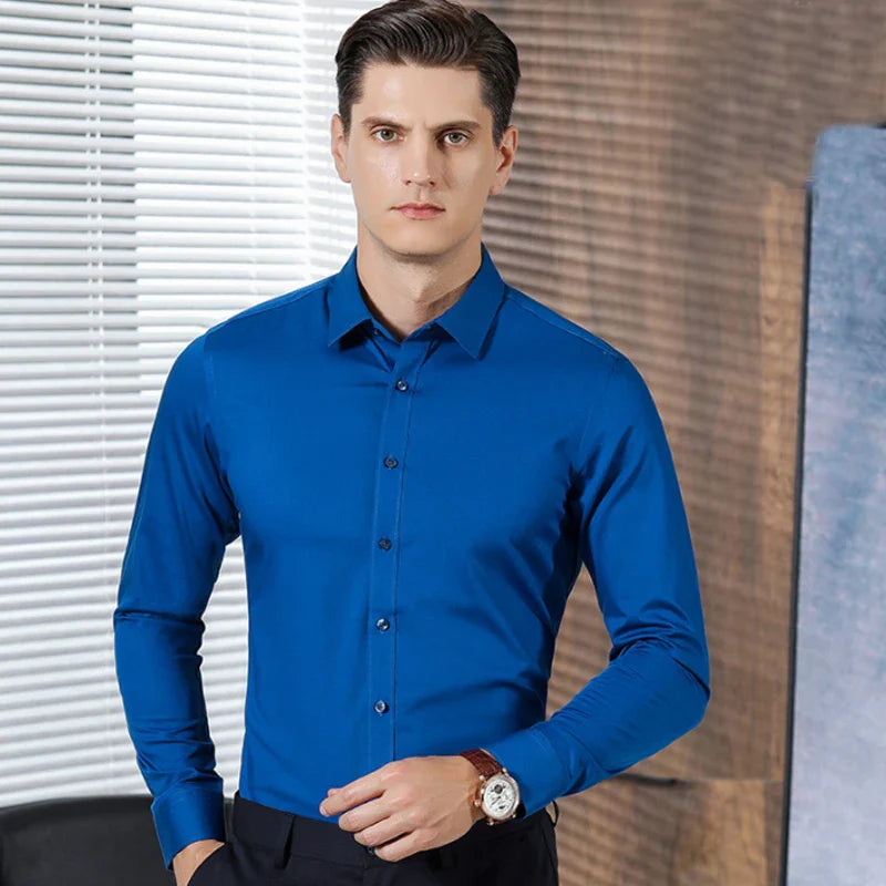 Skrynkelfri bambufiber Slim Fit skjorta för män - John