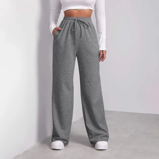 Rak skurna joggingbyxor för kvinnor - Hilda