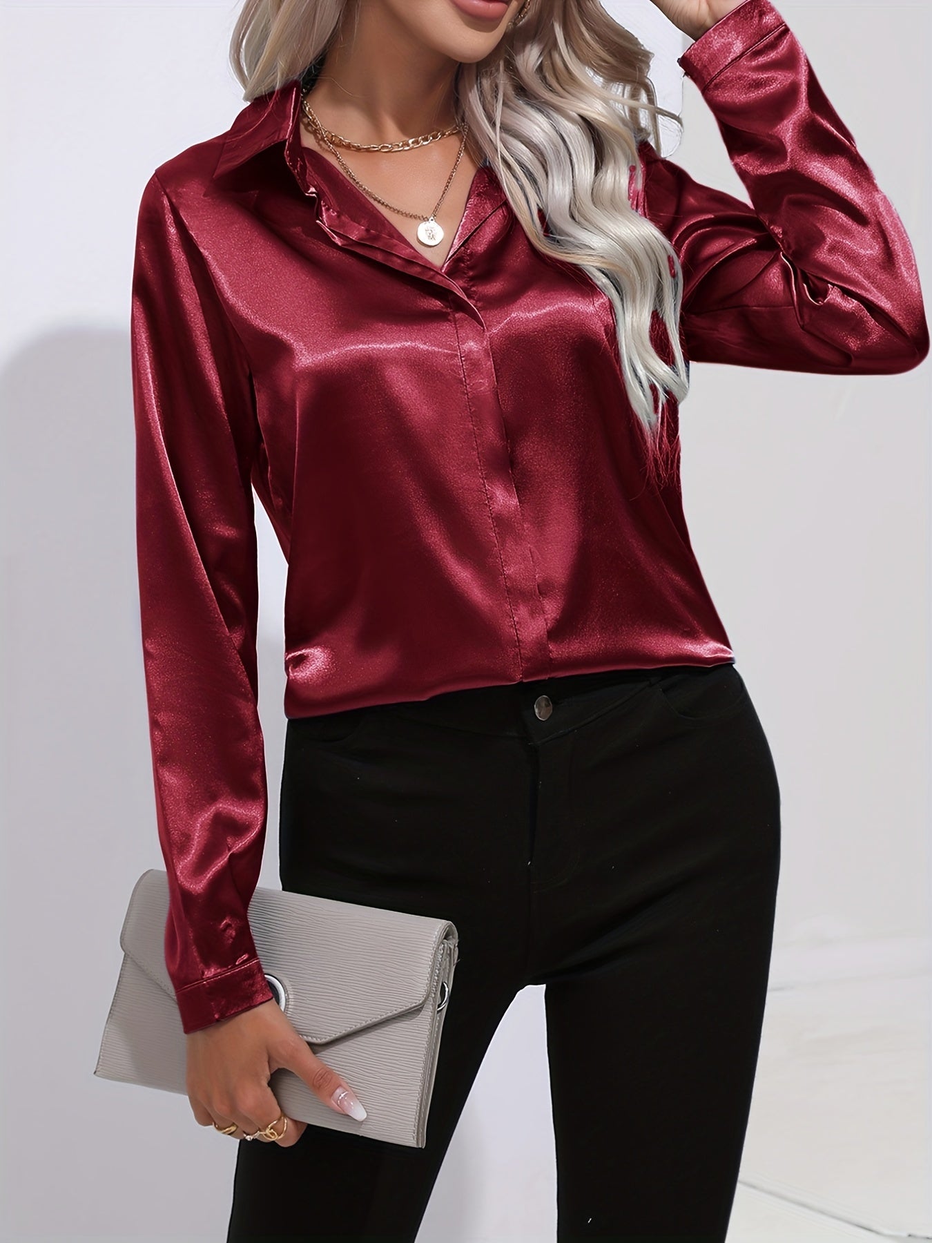 Elegant skjorta i satin - Margareta