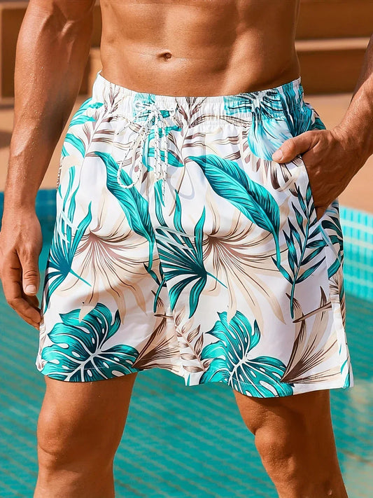 Tropiska badshorts med fickor - Nilas