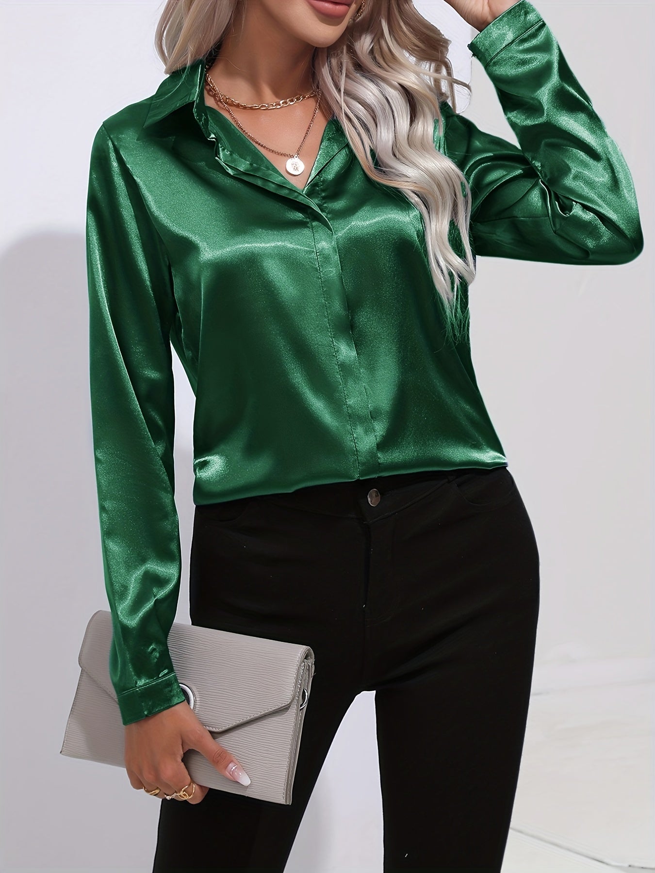 Elegant skjorta i satin - Margareta