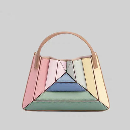 Modern handväska med geometrisk design i flera delar - Josefin