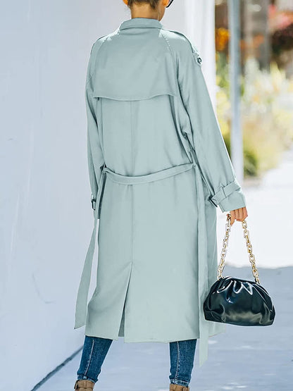Elegant lång trenchcoat med skärp - Johanna