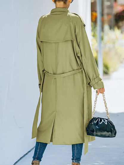 Elegant lång trenchcoat med skärp - Johanna