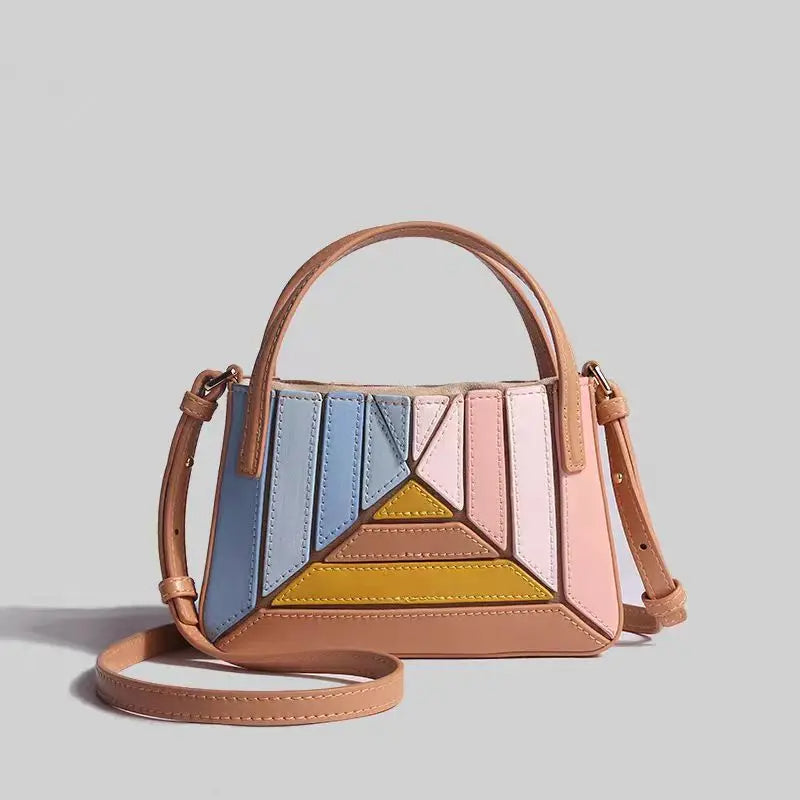 Modern handväska med geometrisk design i flera delar - Josefin