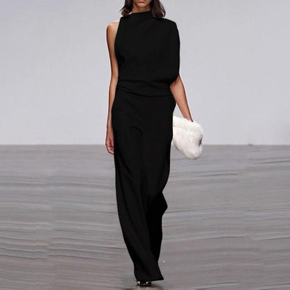 Elegant jumpsuit med vida ben och öppen rygg - Tuva