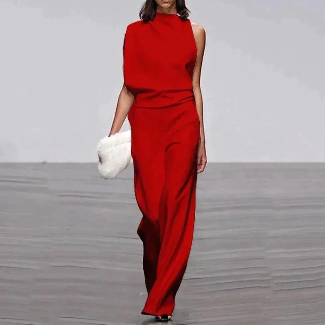 Elegant jumpsuit med vida ben och öppen rygg - Tuva