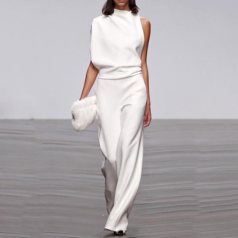 Elegant jumpsuit med vida ben och öppen rygg - Tuva