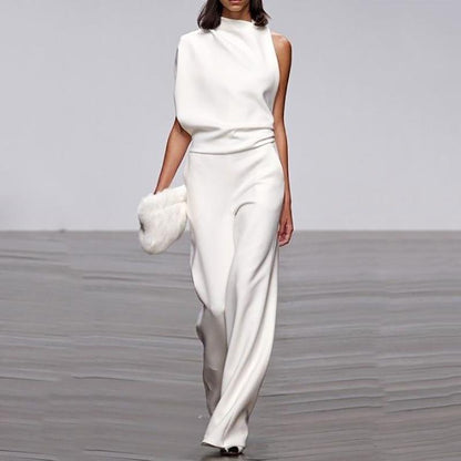 Elegant jumpsuit med vida ben och öppen rygg - Tuva