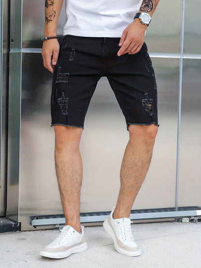 Kungsblå slitna shorts - Rikard