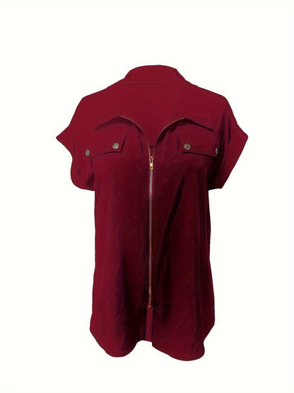 Svart blus med dragkedja - Emelie